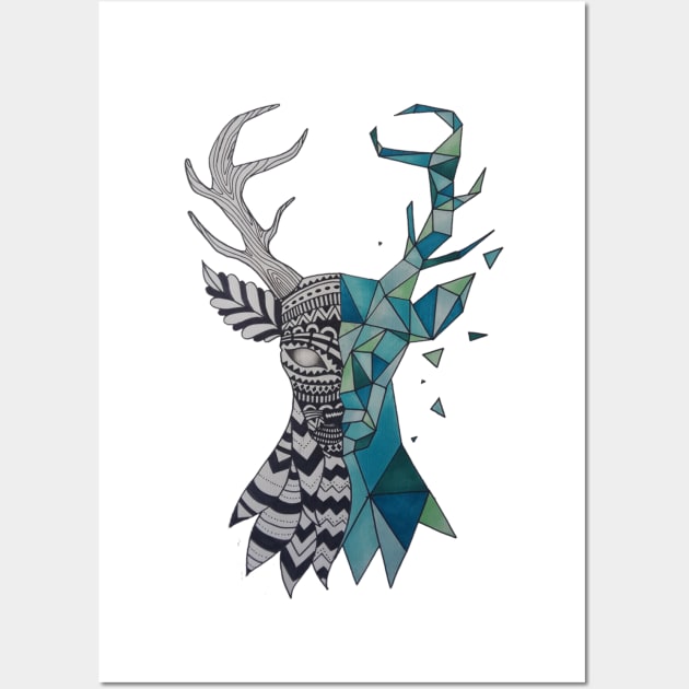 Origami Deer Wall Art by biagiocassese